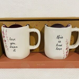 Love-Themed Mug Set - White and Pink